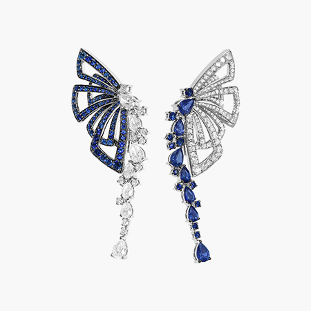 Diamond & Sapphire Butterfly Dreams Earrings